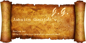 Jaksics Gusztáv névjegykártya