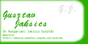 gusztav jaksics business card
